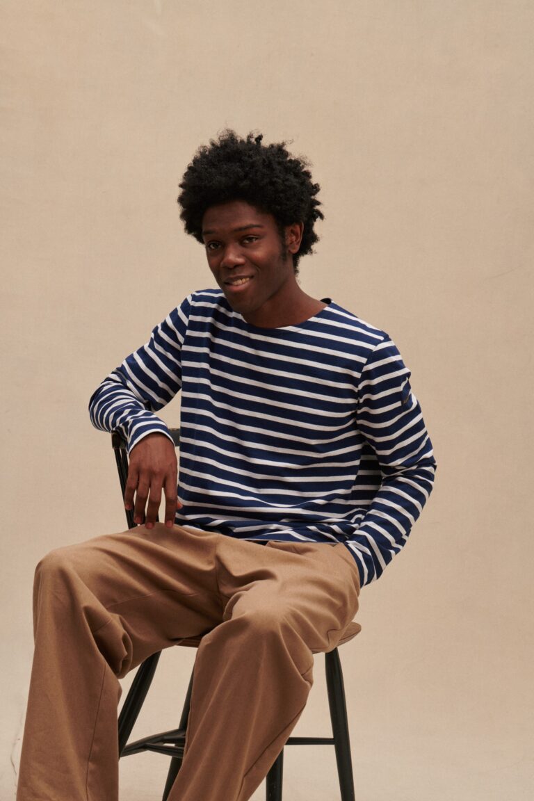 Le Minor - Marinière bleu marine et blanc pour Homme – XXL