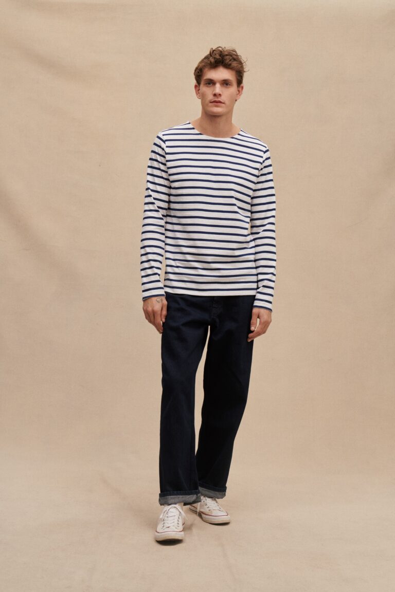 Le Minor - Marinière classique blanche et marine pour homme – XXXL