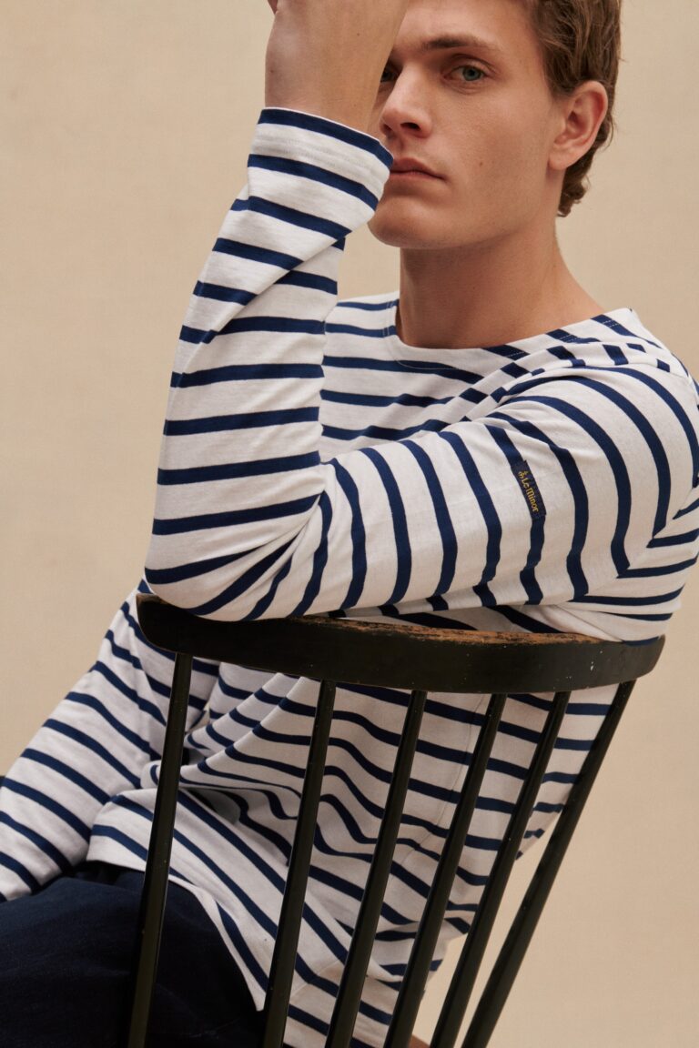 Le Minor - Marinière classique blanche et marine pour homme – XXXL