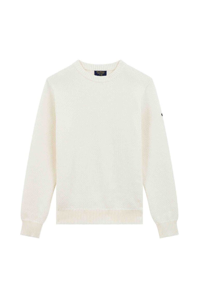 Le Minor - Pull col rond Norvégien écru pour femme – XXL