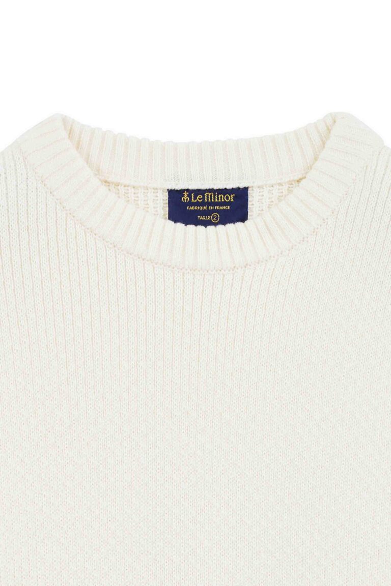 Le Minor - Pull col rond Norvégien écru pour femme – XXL