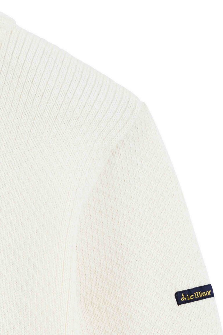 Le Minor - Pull col rond Norvégien écru pour femme – XXL