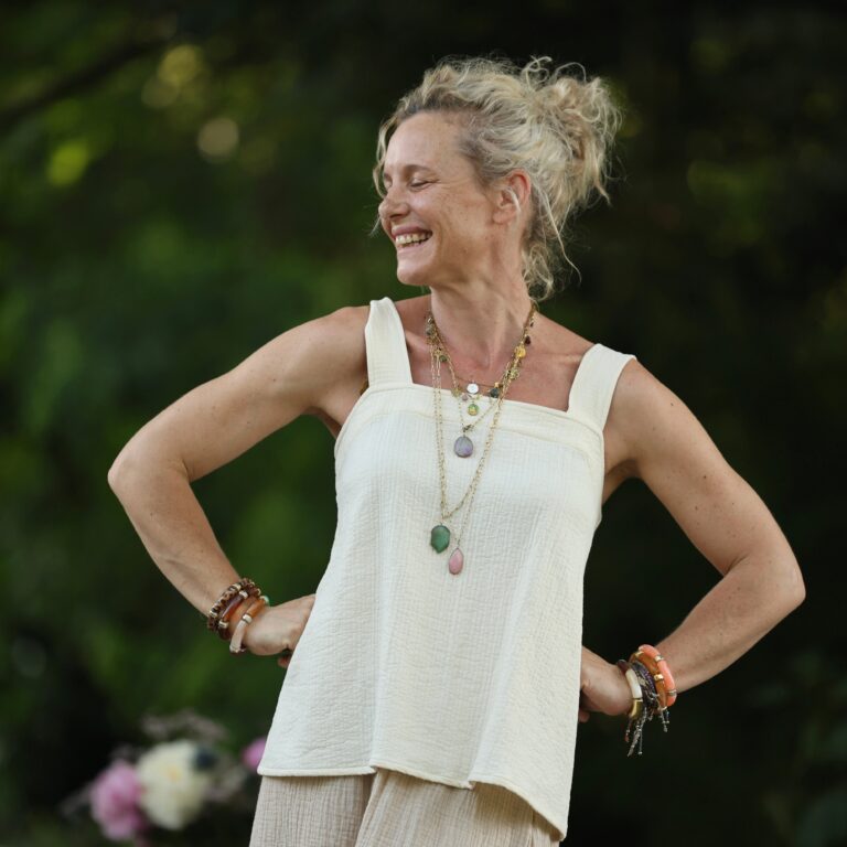 Quintessence - Blouse Florence – Piqué de coton ivoire – XXL
