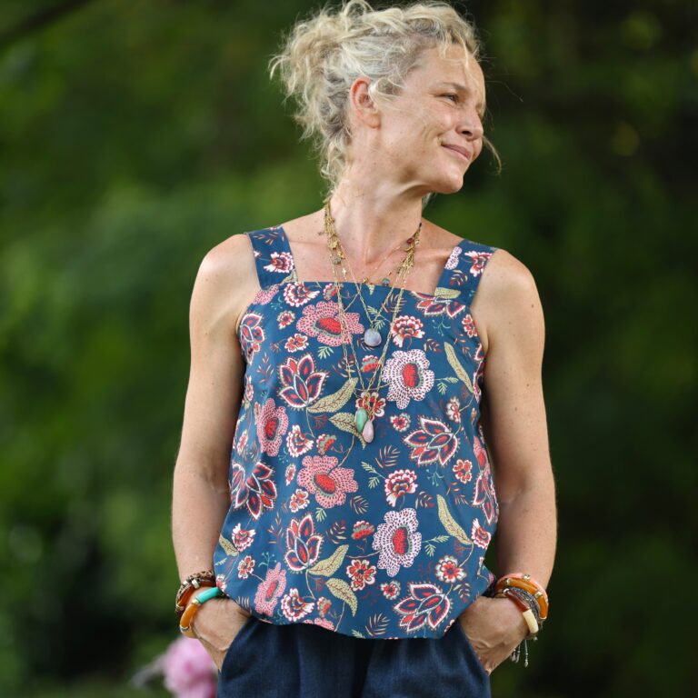 Quintessence - Blouse Florence – Coton jardin persan – XXL