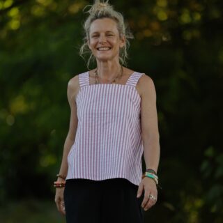 Quintessence - Blouse Florence – Coton rayé figue