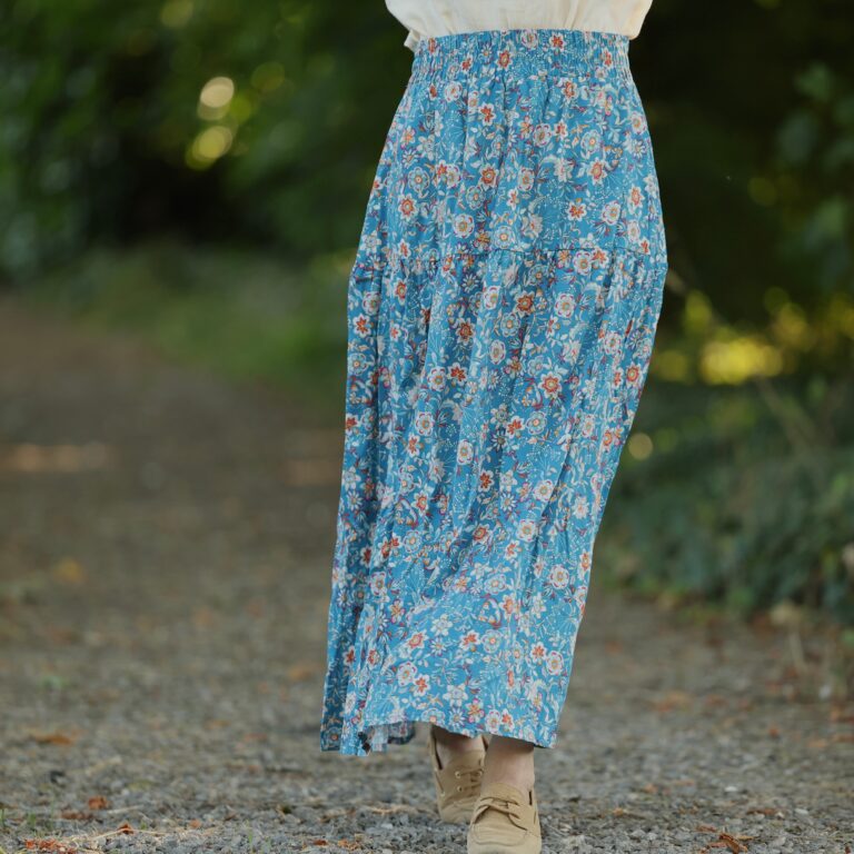 Meta SS25 - Jupe Sarah - viscose bouquet turquoise – XXXL