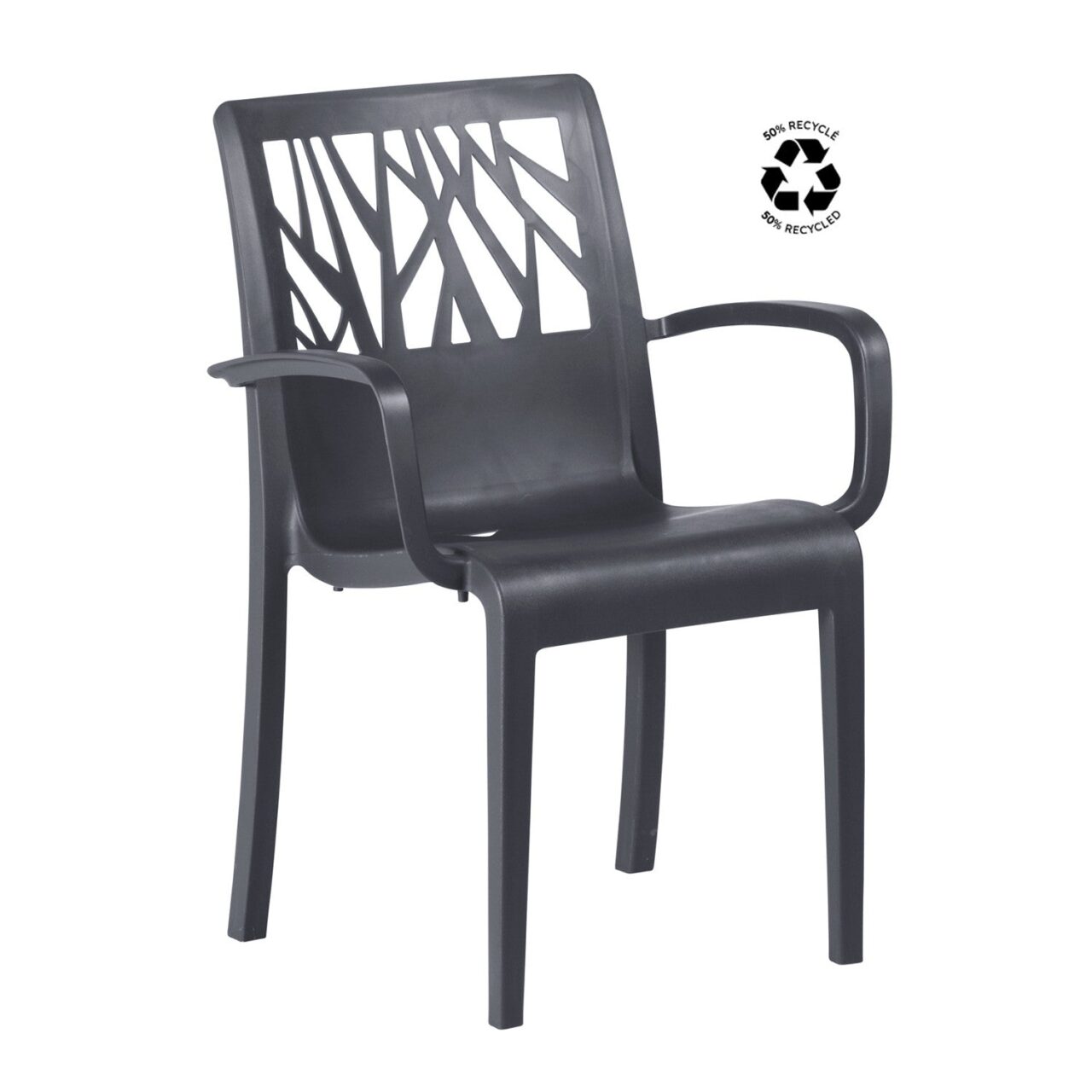 8863 Grosfillex - Fauteuil de jardin Végétal recyclé – Anthracite