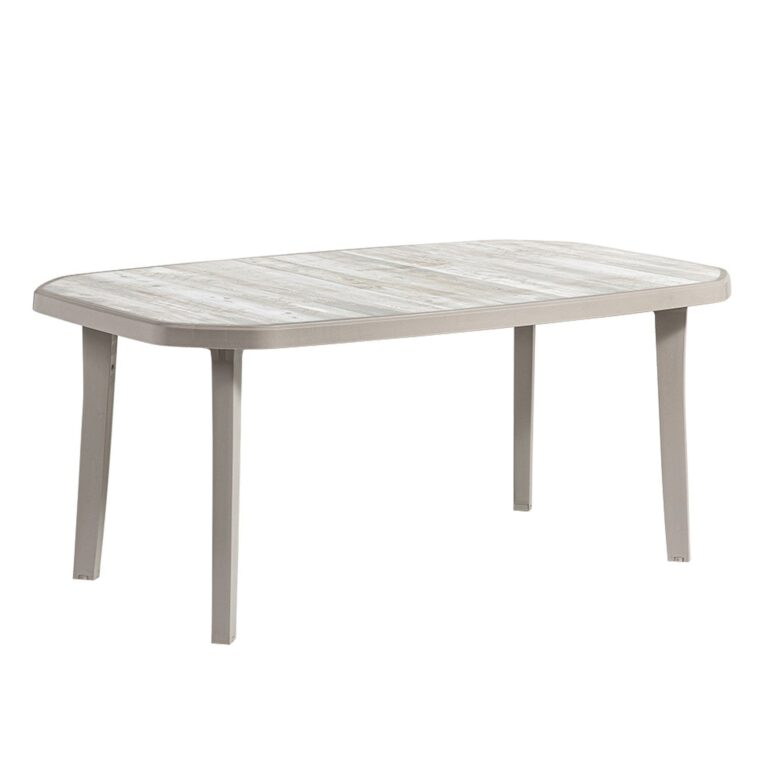 9660 Grosfillex B2C - Table résine d'extérieur Nordic 165 x 100 cm – Lin
