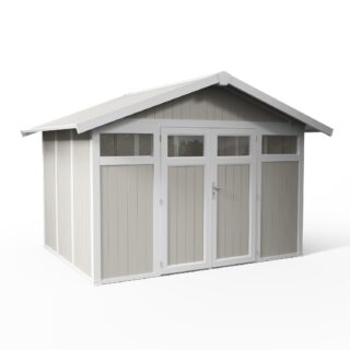 Abri de jardin 7,5 m² gris – vert Utility par la marque Grosfillex Grosfillex - Abri de jardin 7,5 m² gris – vert Utility