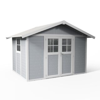 Grosfillex - Abri de jardin 7,5 m² gris clair Déco