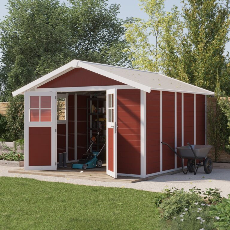 Grosfillex B2C - Abri de jardin 11 m² rouge brique Déco – Rouge brique