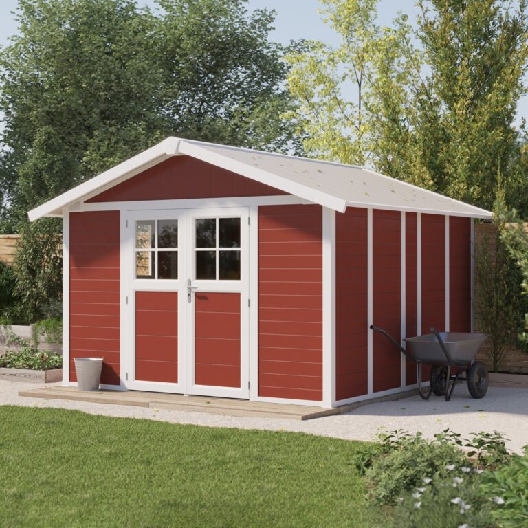 Grosfillex B2C - Abri de jardin 11 m² rouge brique Déco – Rouge brique