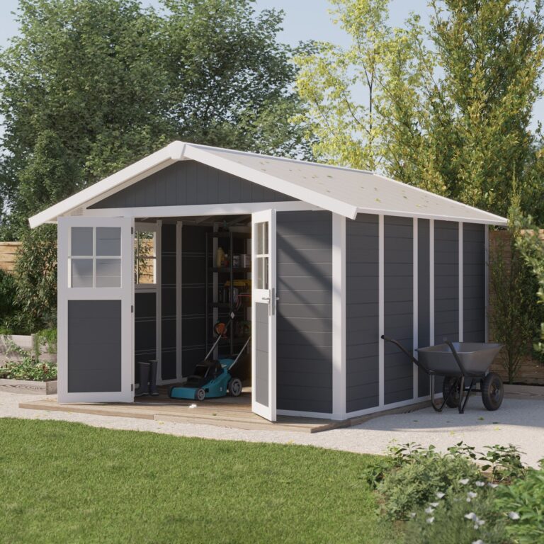 Grosfillex B2C - Abri de jardin 11 m² gris foncé Déco – gris