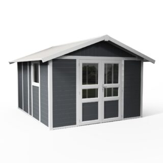 Abri de jardin 11 m² Gris foncé Basic Home par la marque Grosfillex Grosfillex - Abri de jardin 11 m² Gris foncé Basic Home