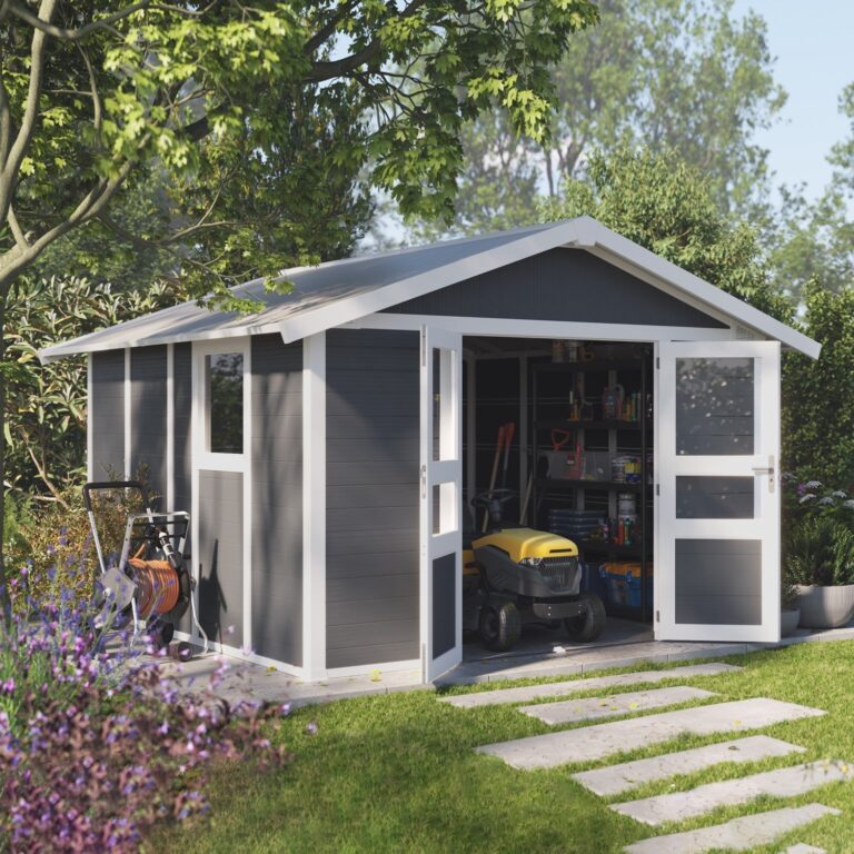 Grosfillex B2C - Abri de jardin 11 m² Gris foncé Basic Home – gris