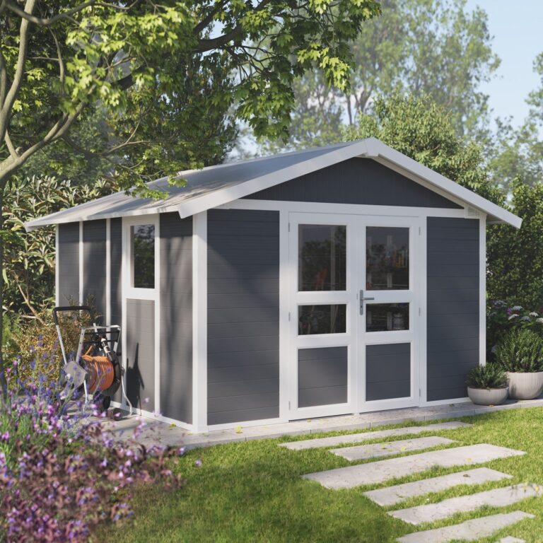 Grosfillex B2C - Abri de jardin 11 m² Gris foncé Basic Home – gris
