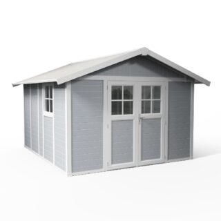 Grosfillex - Abri de jardin 11 m² gris clair Déco