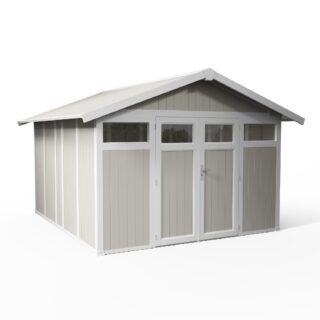 Grosfillex - Abri de jardin 11 m² gris – vert Utility