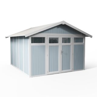 Grosfillex - Abri de jardin 11 m² gris – bleu Utility