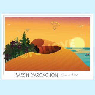 Affiche Dune du Pilat – Bassin d’Arcachon par la marque Foliove Foliove - Affiche Dune du Pilat – Bassin d’Arcachon
