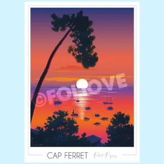 Affiche Cap Ferret Petit Piquey par la marque Foliove Foliove - Affiche Cap Ferret Petit Piquey