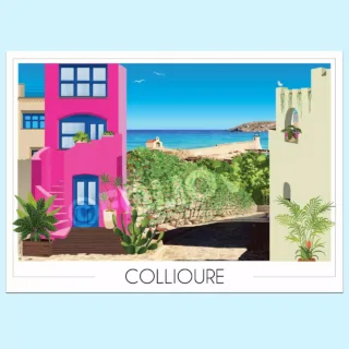 Affiche Collioure – Quartier du Mouré par la marque Foliove Foliove - Affiche Collioure – Quartier du Mouré