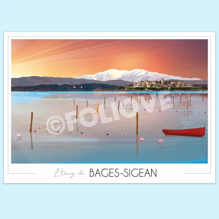 Affiche Etang de Bages 4 Foliove Foliove - Affiche Étang de Bages Sigean – 21x30 cm (A4)
