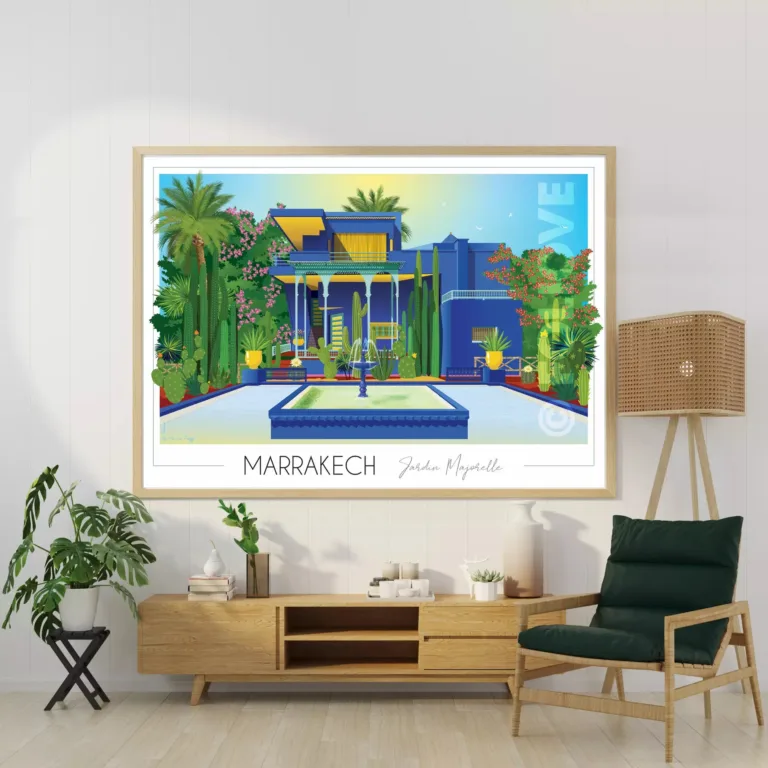 Foliove - Affiche Marrakech Jardin Majorelle – 50x70 cm (B2)