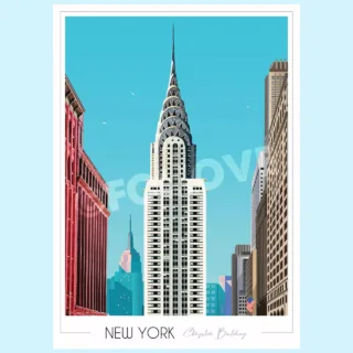Affiche New York Chrysler Building par la marque Foliove Foliove - Affiche New York Chrysler Building