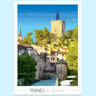 Affiche Pernes-les-Fontaines Village par la marque Foliove Foliove - Affiche Pernes-les-Fontaines Village
