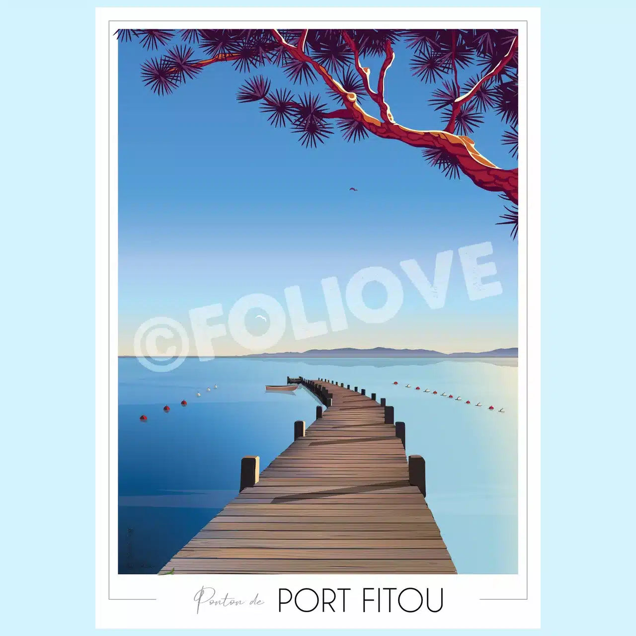 Affiche Port Fitou Foliove 4 Foliove - Affiche Port Fitou – 21x30 cm (A4)