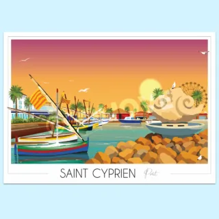 Affiche Saint-Cyprien port par la marque Foliove Foliove - Affiche Saint-Cyprien port