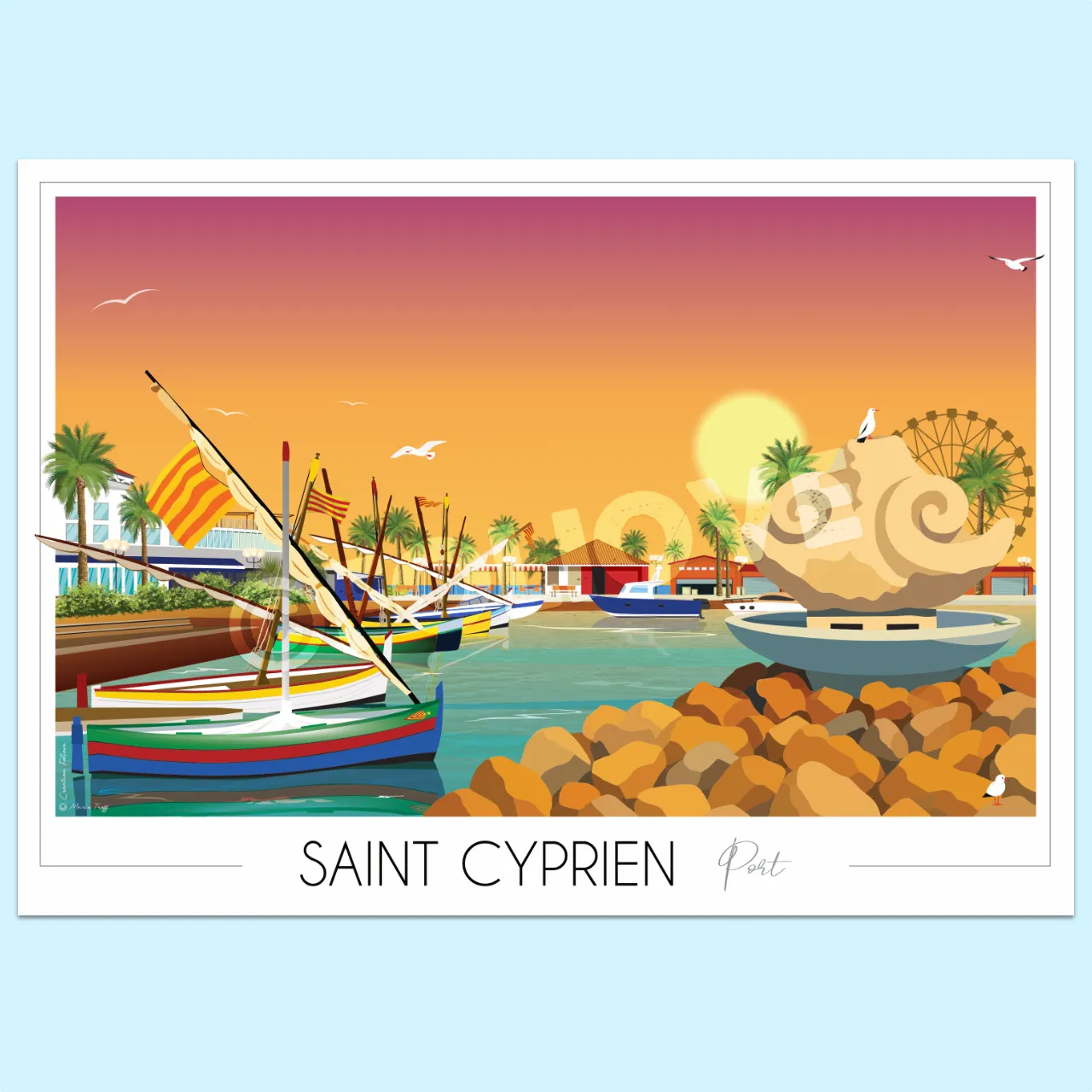 Affiche Saint Cyprien Port 1 Foliove - Affiche Saint-Cyprien port – 100x140 cm (B0)