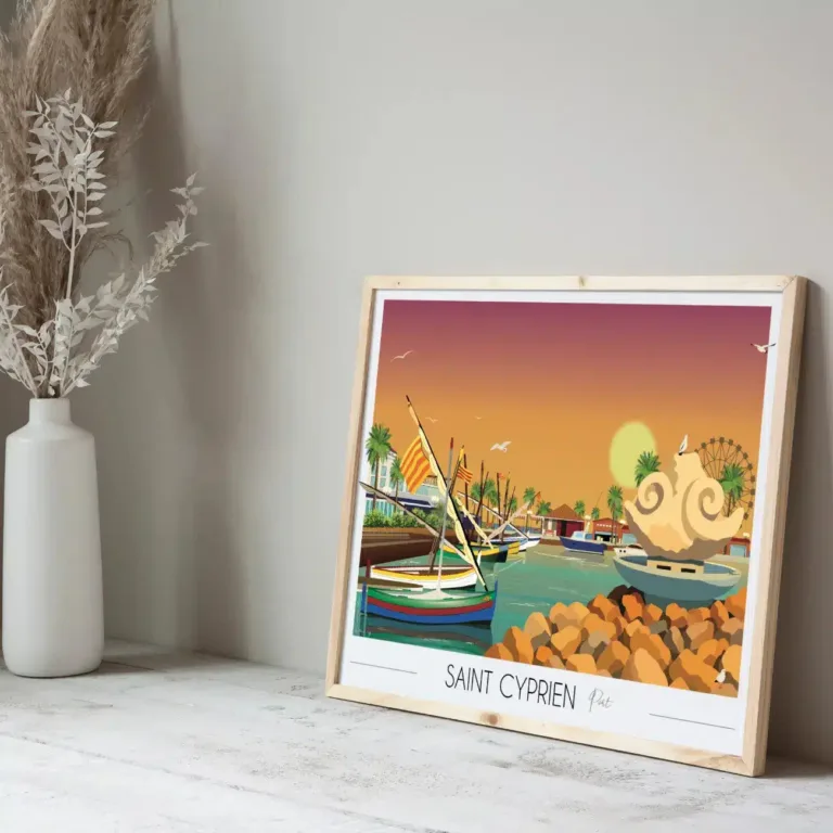 Foliove - Affiche Saint-Cyprien port – 100x140 cm (B0)