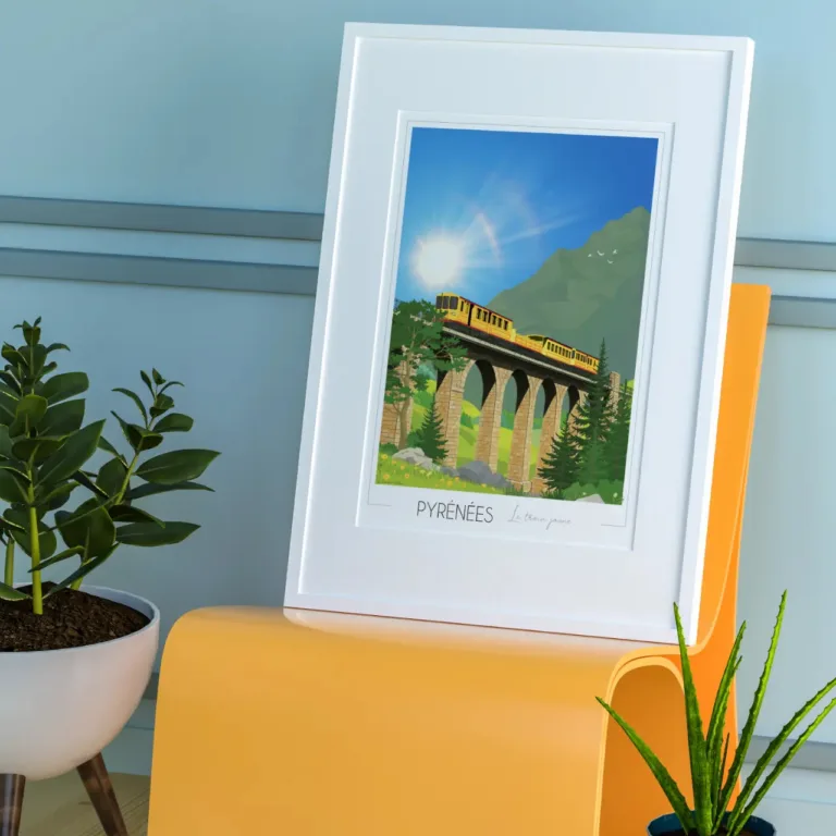 Foliove - Affiche Train Jaune - Édition limitée 50ex – B2 (50x70cm)