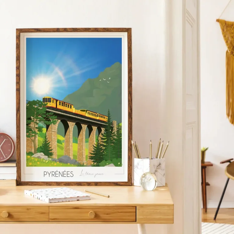 Foliove - Affiche Train Jaune - Édition limitée 50ex – B2 (50x70cm)