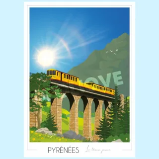 Affiche Train Jaune – Pont Séjourné par la marque Foliove Foliove - Affiche Train Jaune – Pont Séjourné