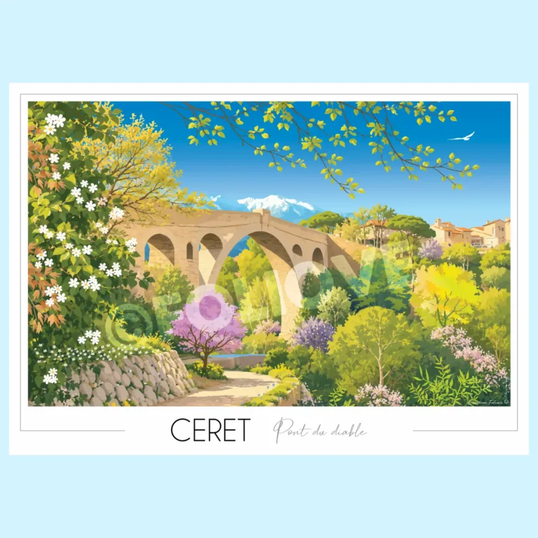 AfficheCeretPontdudiable 1 Foliove - Affiche de Céret - Pont du Diable – B0 (100 x 140 cm)