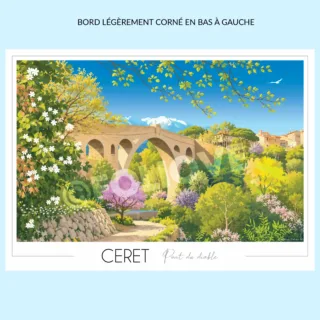 Affiche de Céret – Pont du Diable | Imparfaite 30×42 par la marque Foliove Foliove - Affiche de Céret – Pont du Diable | Imparfaite 30×42