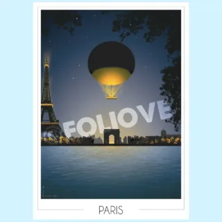 Affiche Paris Vasque Olympique – Edition limitée par la marque Foliove Foliove - Affiche Paris Vasque Olympique – Edition limitée