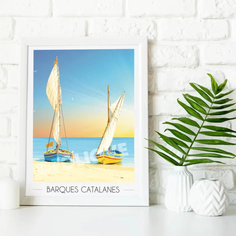 FOLIOVE - Affiche Barques Catalanes – B0 (100x140 cm)