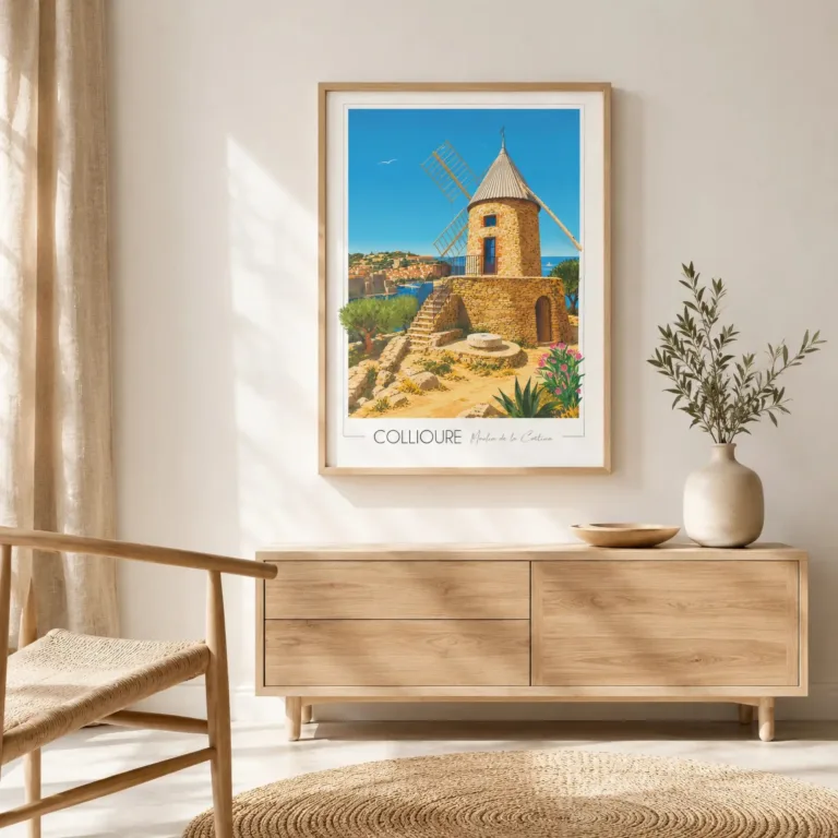 Foliove - Affiche Collioure Moulin de la Cortina – 100x140 cm (B0)