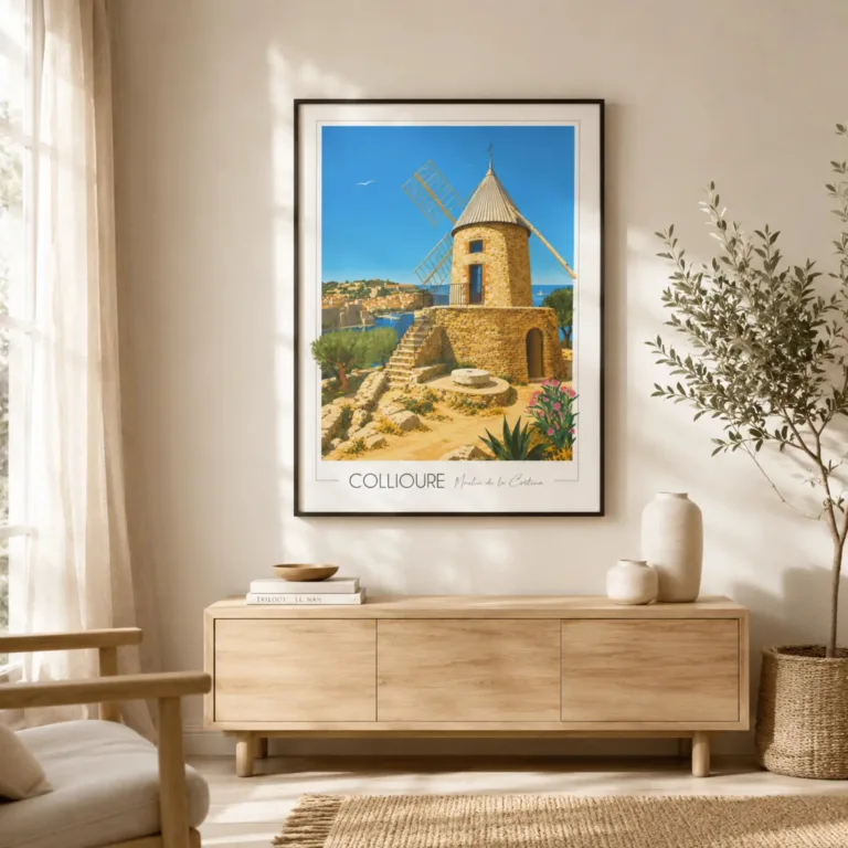 Foliove - Affiche Collioure Moulin de la Cortina – 100x140 cm (B0)