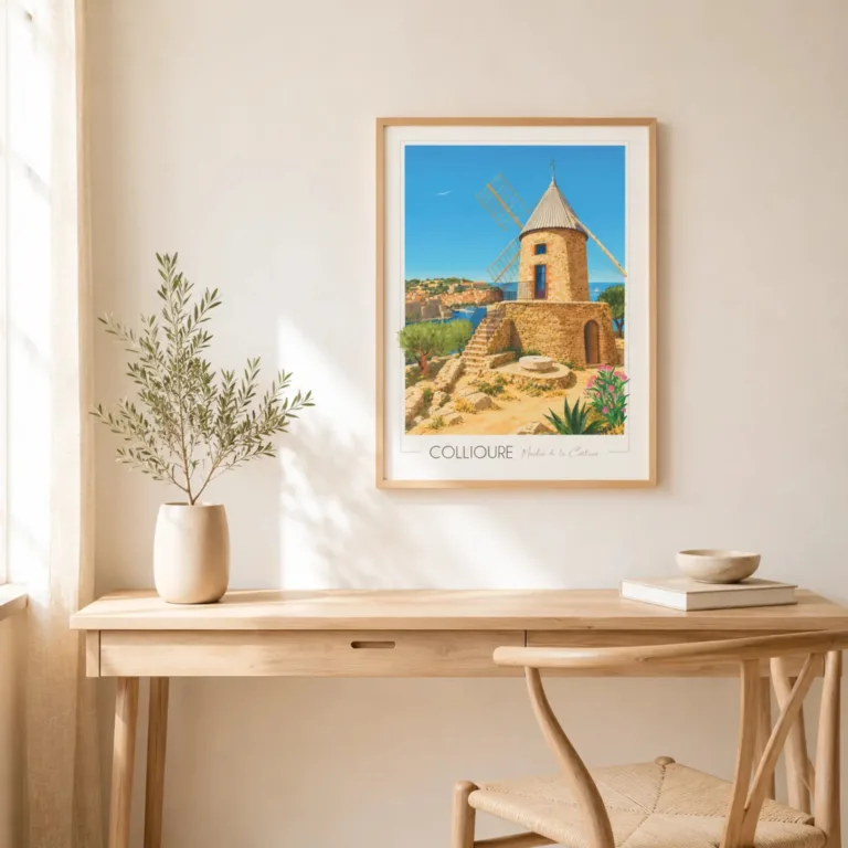 Foliove - Affiche Collioure Moulin de la Cortina – 100x140 cm (B0)