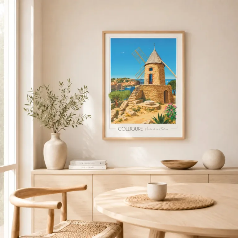 Foliove - Affiche Collioure Moulin de la Cortina – 100x140 cm (B0)
