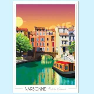 Affiche Narbonne Pont des Marchands par la marque Foliove Foliove - Affiche Narbonne Pont des Marchands