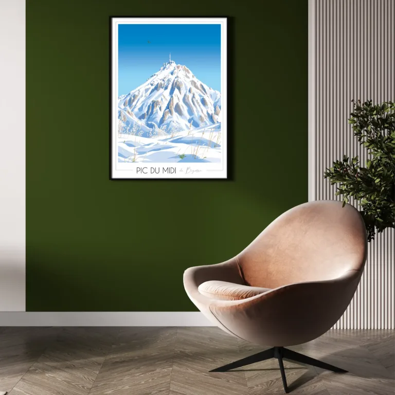 Foliove - Affiche Pic du Midi de Bigorre - Hiver – 100x140 cm (B0)