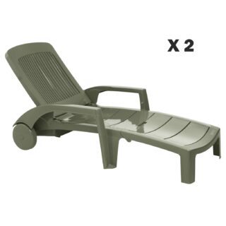 Grosfillex - Lot de 2 bains de soleil Fidji