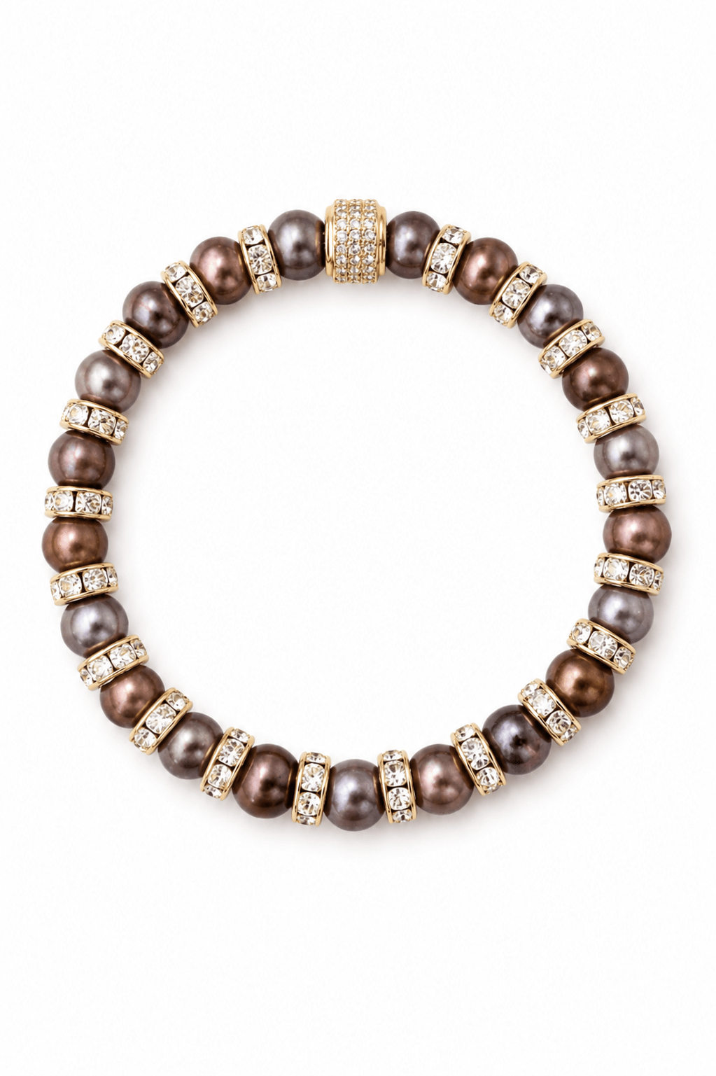 Bracelet perles Tahiti NEIJE - Parure Collier & Bracelet Perles de Culture Noires avec Diamants - Madame Bovary – L (poignet de 17 à 19 cm) / 50 cm + extension de 5 cm