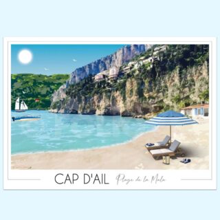Affiche Cap d’Ail – Réserve de la Mala par la marque Foliove Foliove - Affiche Cap d’Ail – Réserve de la Mala